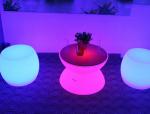 Commercial Polyethylene Roto Molded Furniture LED Bar Tables And Chairs
