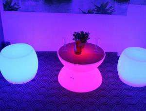 Quality Commercial Polyethylene Roto Molded Furniture LED Bar Tables And Chairs wholesale