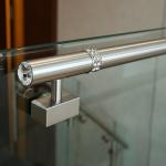 Compact 316 Stainless Steel Handrails with Crystal Accents for Glass Railings