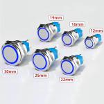 16mm Momentary Latching High Current LED Illuminated IP67 Waterproof Metal Push