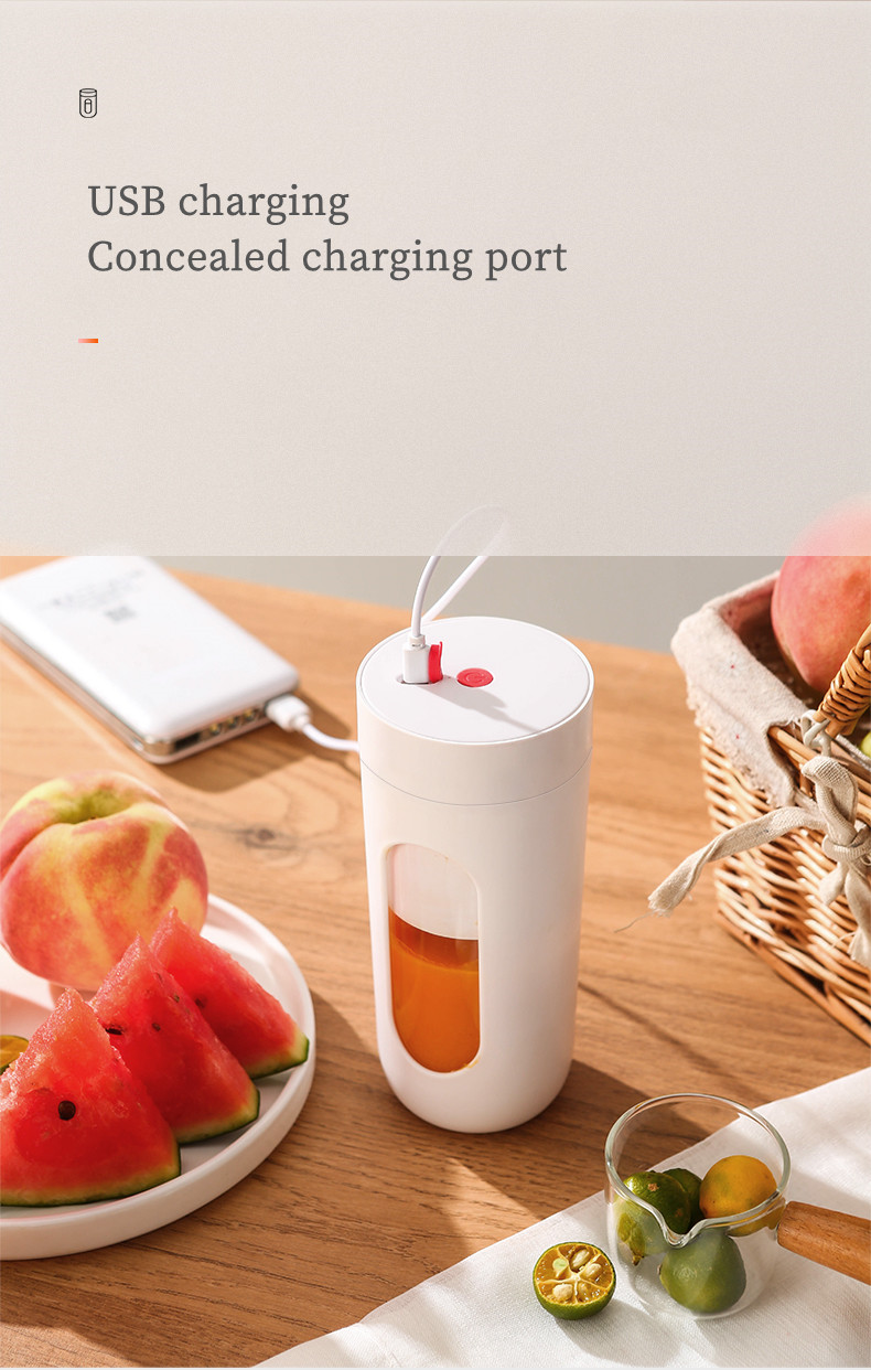New Minimalist Portable Juicer Cup 300ml Rechargeable Milkshake Fruit Blender For Home Travel