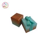 Small Cardboard Jewelry Gift Boxes With Bowknot Gold Foil Stamping