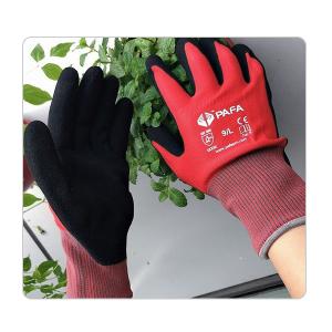 Quality 15 Gauge Red Seamless Knitting Women Protective Gardening Latex Gloves wholesale