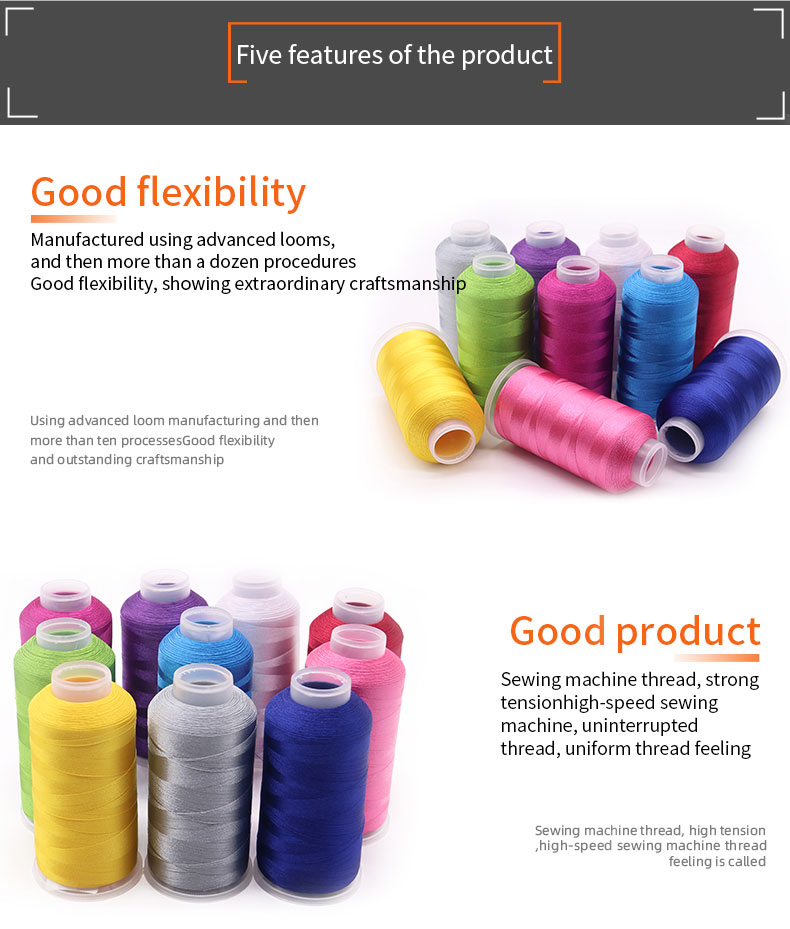 125G Embroidery Thread 120D 5000Y Polyester Thread for High Speed Embroidery Machine