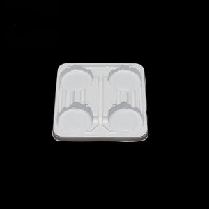 Quality White PET Disposable Takeaway Tray, 4-Part Coffee Cup Holder For Milk, Yogurt, And Beverages wholesale