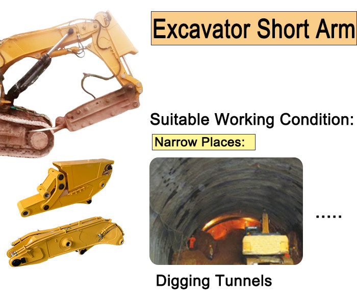 10-15 Ton Excavator Tunnel Arm Digger Boom Arm Short for Digging basement