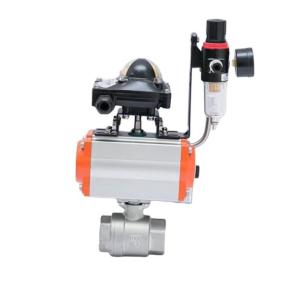 Quality DN15-100 Q611f-16p SS304 2PC Pneumatic Water Ball Valve with Corrosion Resistance wholesale