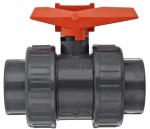 +GF+ 375 Series PVC-U/FPM Manual Ball Valve - JIS d50 | Double Union Solvent