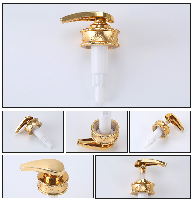 Wholesale Liquid Hand Soap Dispenser Cream Body Pumps Custom Aluminum Lids Lotion Pump For Bottle With Gold Collar