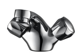 Quality Two-handle Monobloc Chrome Ceramic Brass Polished Basin Mixer T8063W wholesale