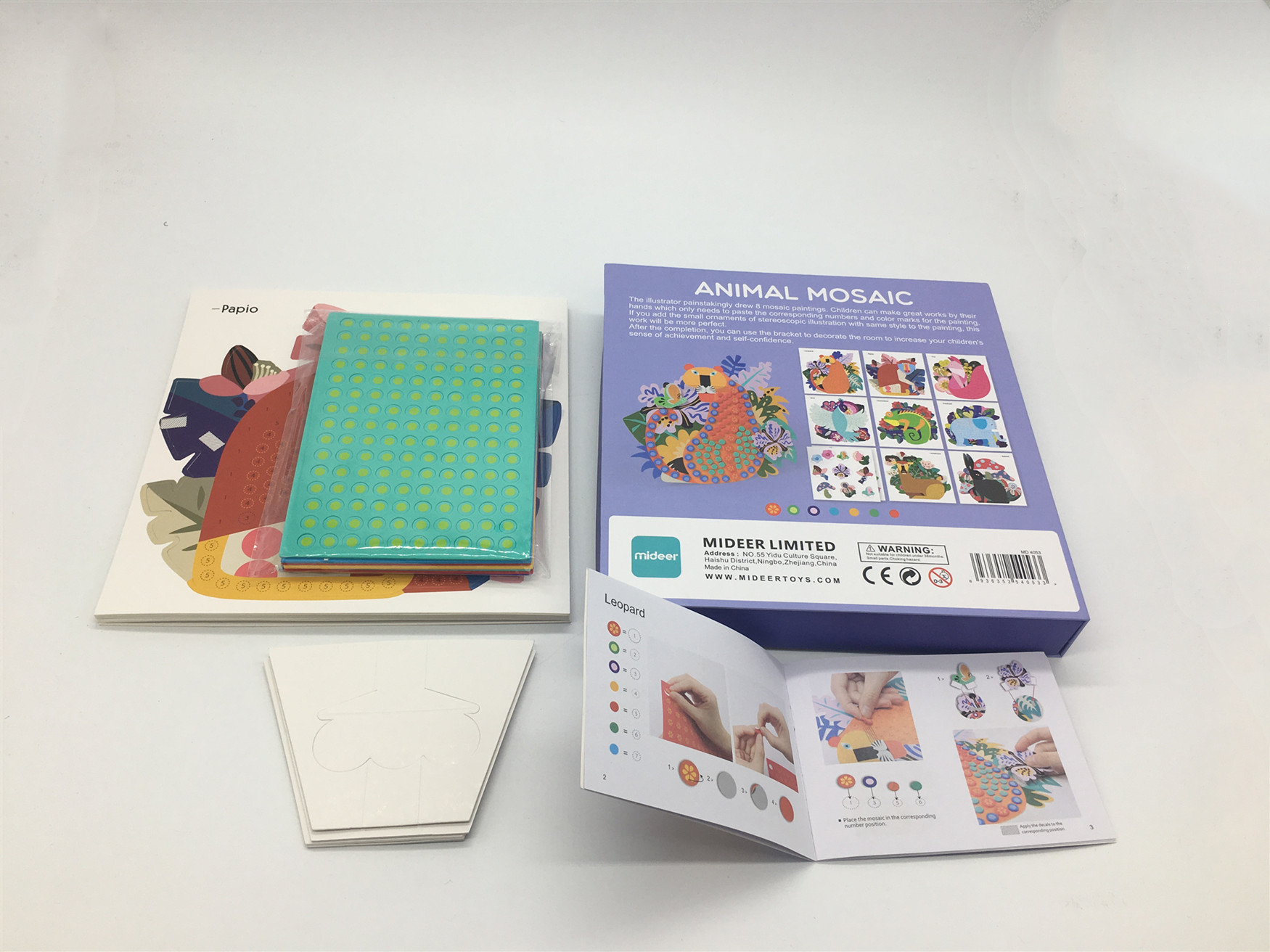 Kids Educational Set Game Puzzle / Children Handmade Toy Animal Mosaic Paintings