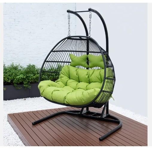 Office Building Easy Collapsible Modern Green Cushions Double Seater Stand