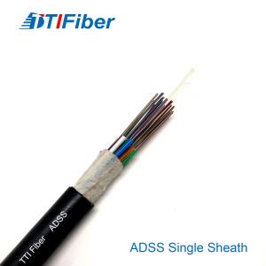 Quality 24 Core Single Mode ADSS Fiber Optic Cable FRP Central Strength Member Single Sheath wholesale