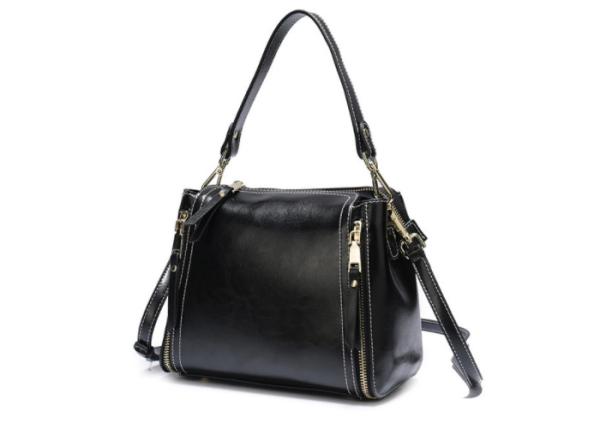 Korean Style Oil Wax Cowhide Handbag , Single Shoulder Oblique Straddle Female