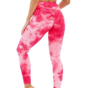 Quality Tie Dye Jacquard Anti Cellulite Compression Bottoming Yoga Pants wholesale