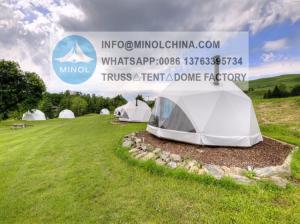 Quality 850gsm White PVC Coated Geodesic Luxury Dome Tents 5m Height wholesale