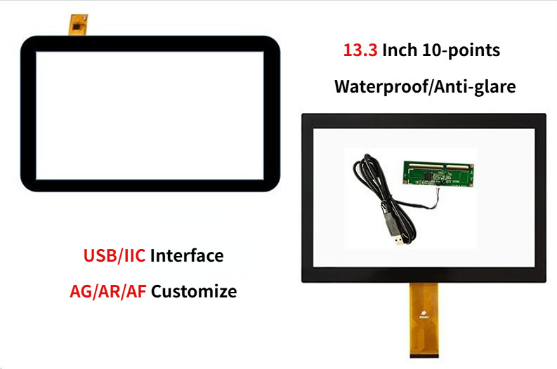 13.3'' Industrial Multi Touch Screen Panel With USB And IIC Interface G+G Structure