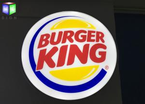 Quality Burger King Outdoor Lighted Box Signs Backlit , Round Outdoor Lightbox Signs wholesale