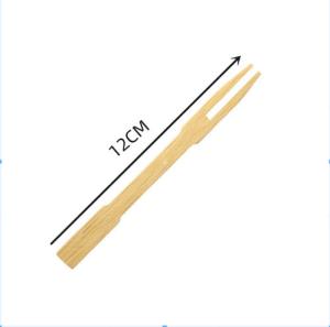 Quality 3.5&quot; Mini Disposable Bamboo Cutlery Fruit Fork For Cocktail Party 1000pcs wholesale