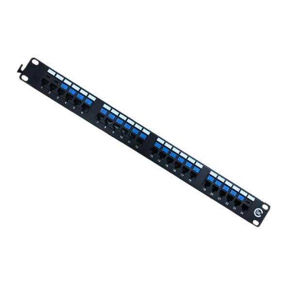 Cheap Long Life Network Cabinet Accessories 24 Port Patch Panel With Cat5e Cable Rj45 for sale