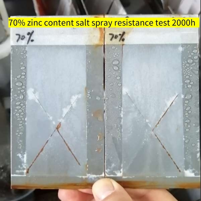 70% zinc content salt spray resistance test 2000h