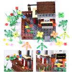 136pcs colorful city architecture model street store plant house inn building
