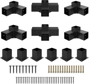 Quality 4 Pack Black Rust Proof Patio Brackets For Pergola wholesale