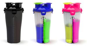 Quality dual shaker/Bpa Free 2015 Twin pack Dual plastic personalized protein shaker bottle Cup wholesale