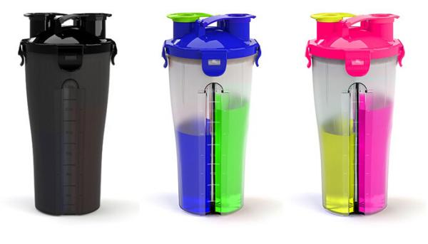 dual shaker/Bpa Free 2015 Twin pack Dual plastic personalized protein shaker