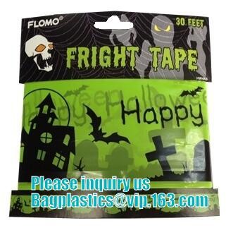 Halloween Caution Tape , Custom Printing Caution Tape Halloween Banner,Halloween Caution Tape zebra tape bagease pack