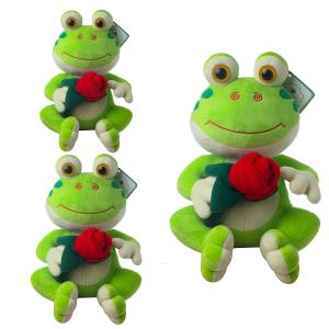 Quality Non - Toxic Stuffed Frog Toy Embroidery Logo Customized Color Soft Feeling wholesale