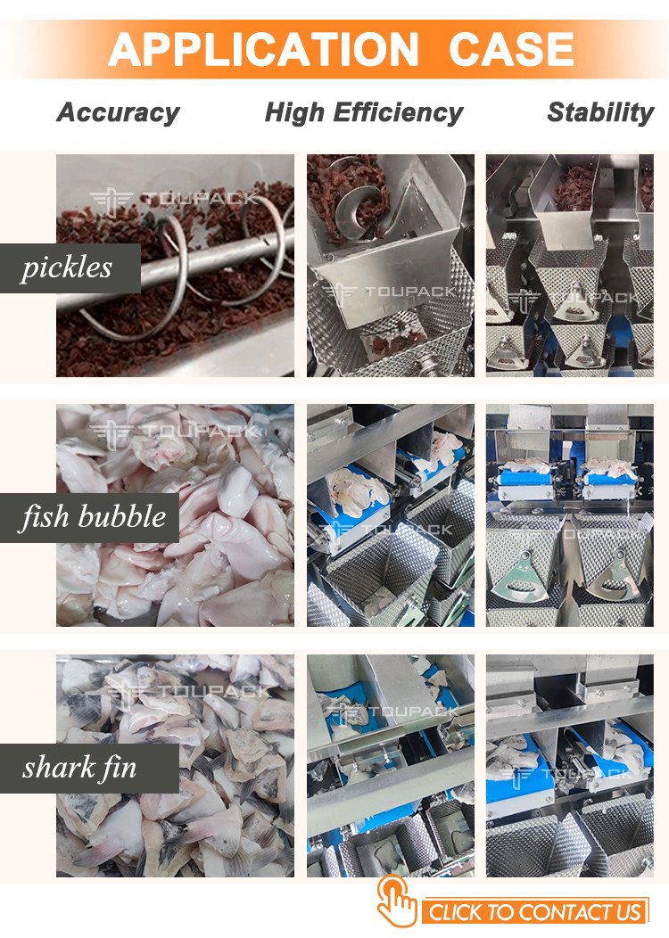 8 Heads 3 Layers Combination Multihead Weigher Packaging Machine For Chicken Nuggets