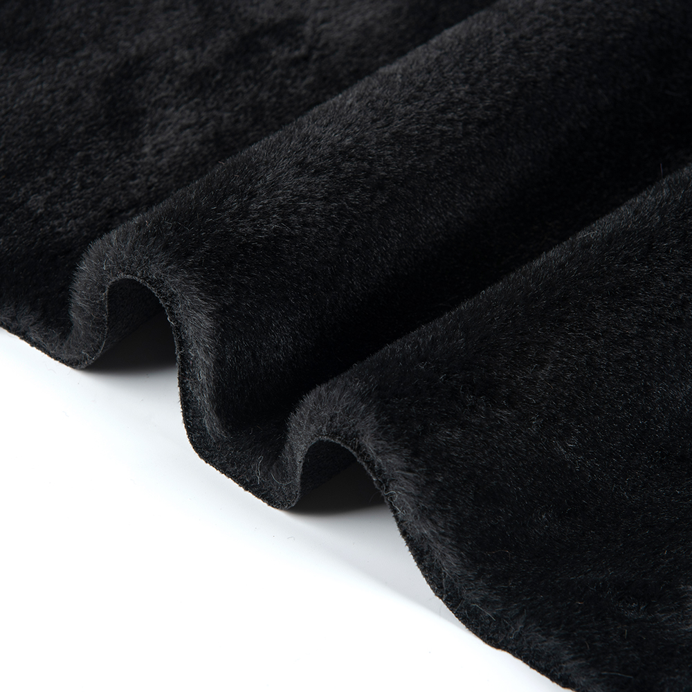 Description Faux Rabbit Fur Fabric Suede Bonded Plush Fabric for Garments Any Color
