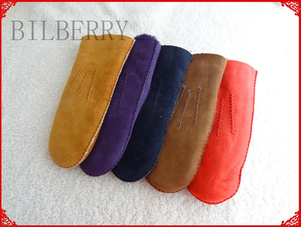 Lady Sheepskin Shearling Leather Mitten Gloves For Winter Fashion Designs
