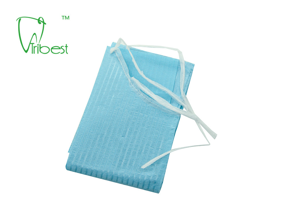 2 Ply Paper 1 Ply Poly Disposable Dental Bibs Dental Protective Wear With Tie