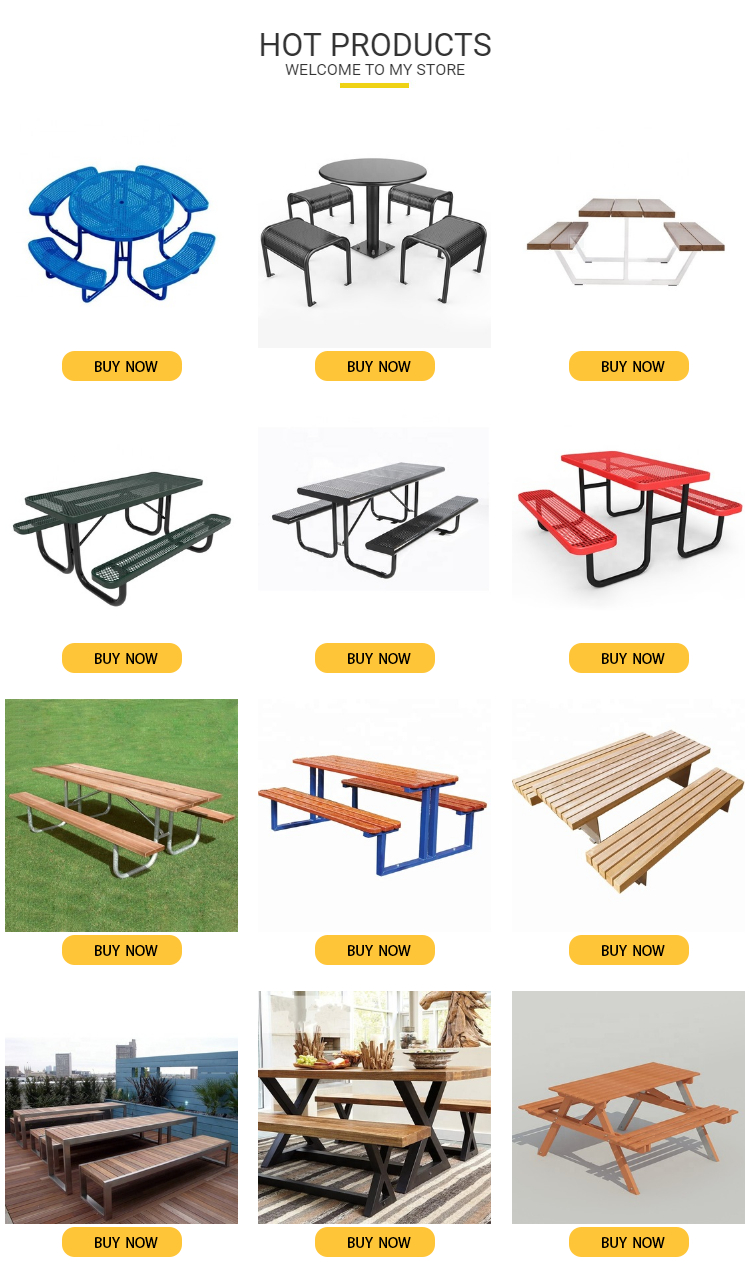 Metal Legs Plastic Wood 160*60*75cm outdoor table bench set