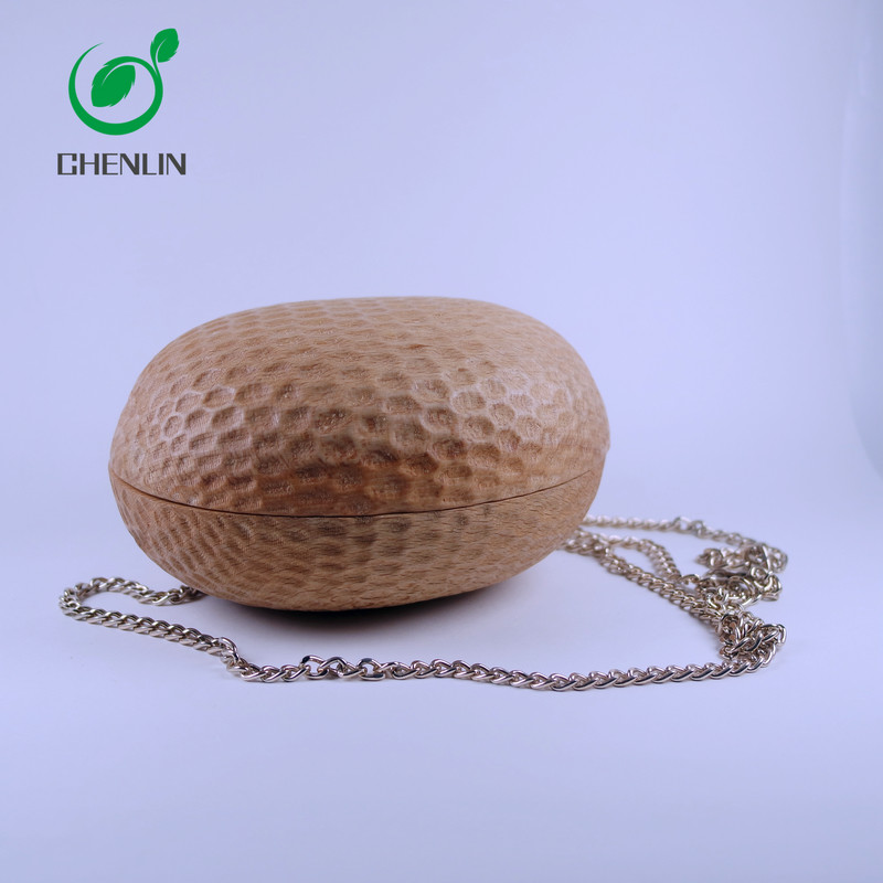 Private Logo Handmade Wooden Clutch Bag Women Party Bag With Hard Surface