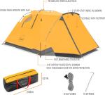 KAZOO 2／4 Person Camping Tent Outdoor Waterproof Family Large Tents 2/4 People