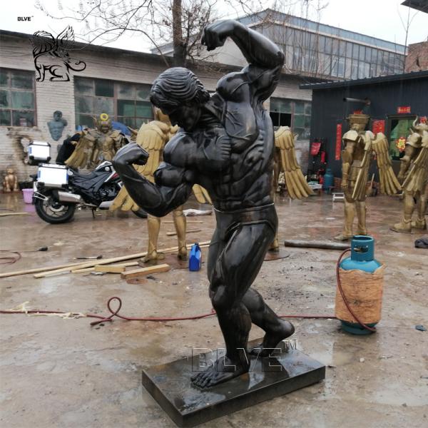Bodybuilding Statue Bronze Schwarzenegger Sculpture Life Size Naked Muscle Man
