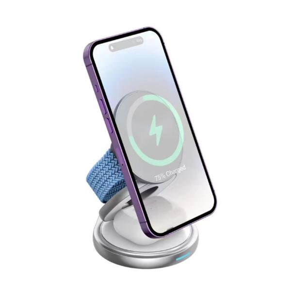 Portable Wireless Charger Foldable 15W High Speed Wireless Charger For Earphones