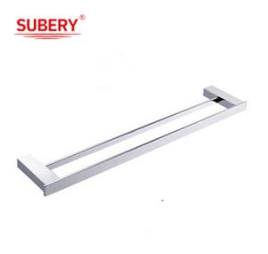 Quality Bathroom Accessories High Quality Solid Double Poles Towel Rail Double Bars Shower Rod wholesale