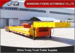 SKD Type Low Base Trailer , Machine Carrying Gooseneck Truck Low Bed Trailer