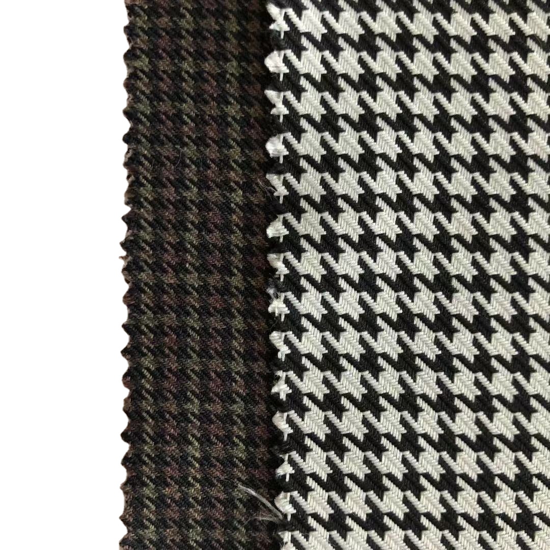 Houndstooth Polyester Yarn Dyed Check Plaid Fabric 100% Polyester for School Uniform