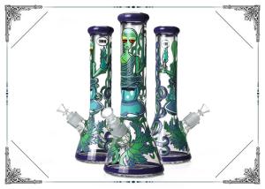 Quality 13.5 Beaker Bong ET Art 9mm Glass Smoking Water Pipe 14.4mm Joint wholesale
