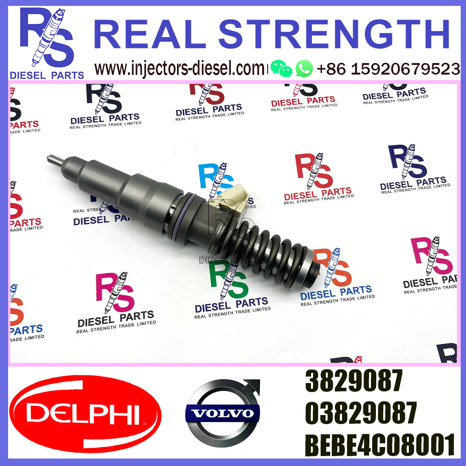V-O-L-V 2pin injector 3829087 3803637 03829087 Diesel pump Injector DELPHI BEBE4C11001 E1 for 16 LITRE INDUSTRIAL