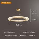 Luxury Staircase Crystal Chandelier Large Modern Rings silver chandeliers(WH-NC
