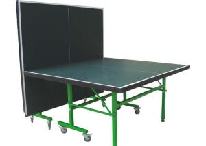 Quality Standard Indoor Green Table Tennis Table Single Folding Movable With Wheels wholesale