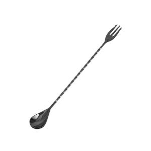 Quality DIY Twisted Cocktail Stirring Spoon Stainless Steel 30cm Black Plated wholesale