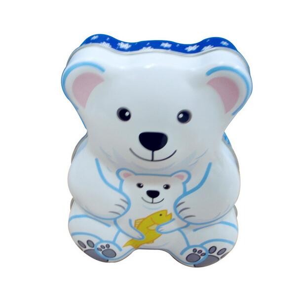 Baby Panda Tin Candy Containers , Irregular Tinplate Candy Metal Box