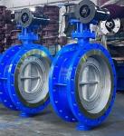 Triple Eccentric Offset Flanged Butterfly Valves Manual Worm Gearbox PN16 25 40